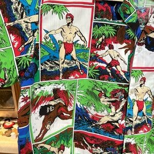 Vintage Repage Tarzan Comic style button up shirt